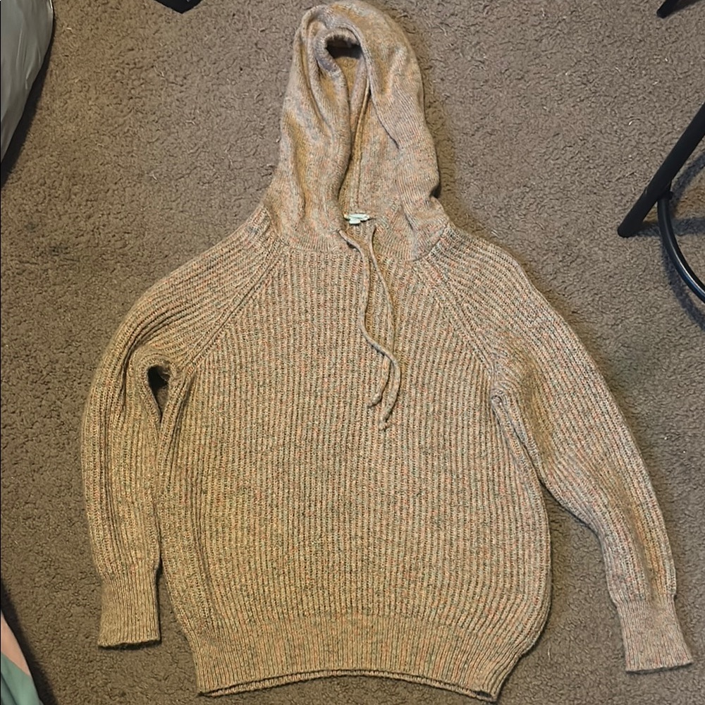 Men's Beige Hooded Sweater